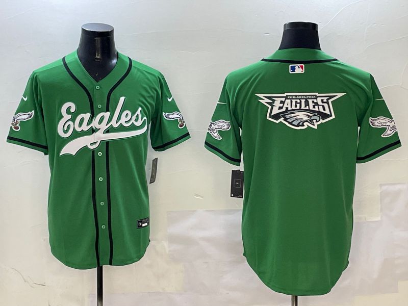 Men Philadelphia Eagles Blank Green three generations Jointly Name 2025 Nike Limited NFL Jersey style 19